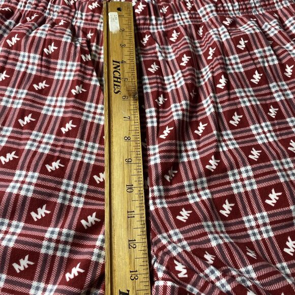 NWT MICHAEL KORS Loungewear Pants Plaid Pull On Pockets Logo MK Pajama Men L Red - Picture 6 of 9